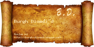 Burgh Dioméd névjegykártya